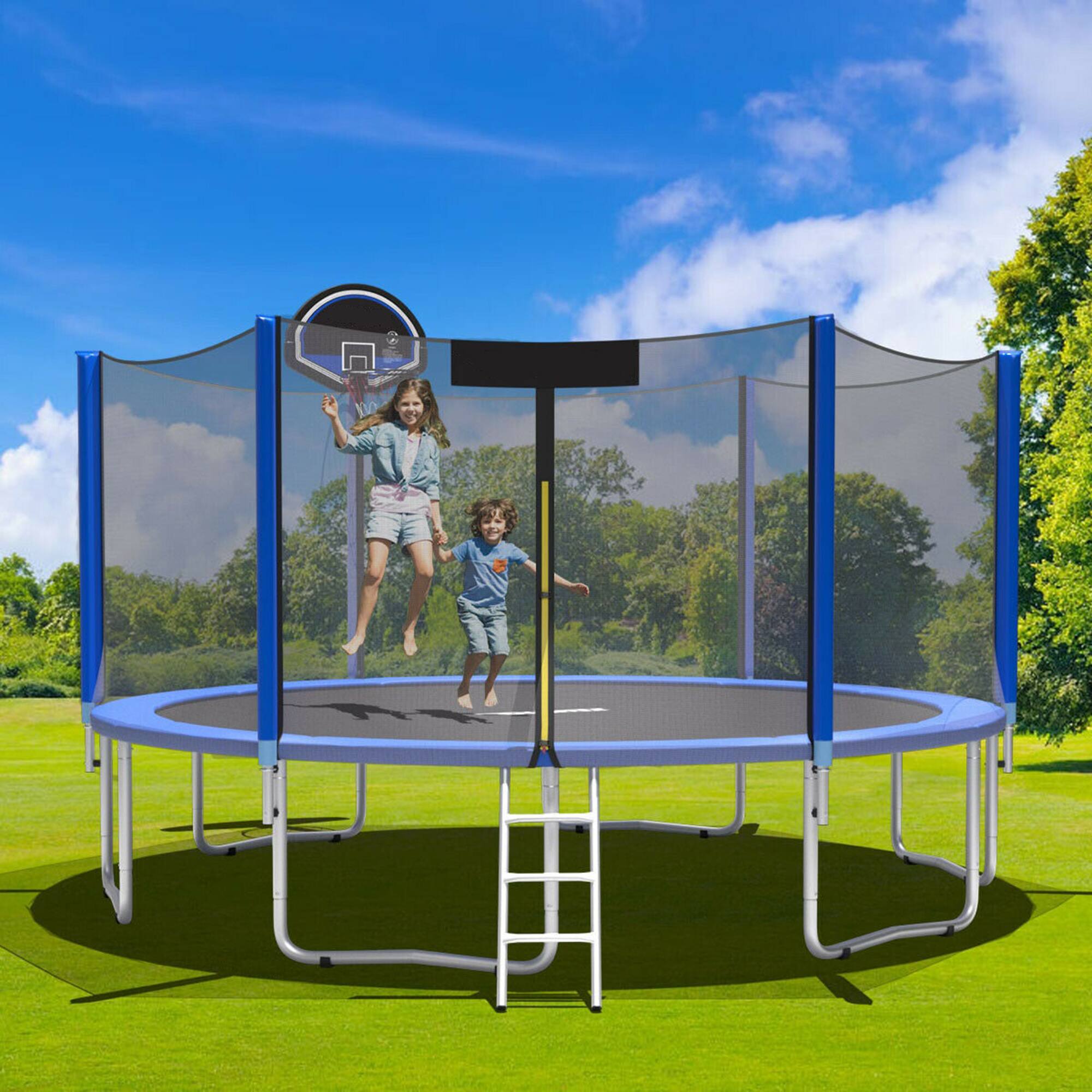 Alt View 5. Gymax - Gymax 12FT Trampoline Replacement Safety Pad Bounce Frame Waterproof Spring Cover Blue - Blue.