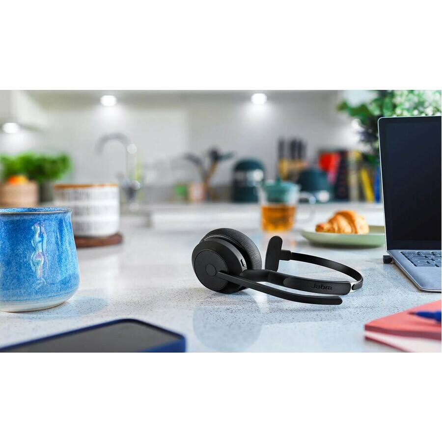 Alt View 1. Jabra - Jabra Evolve2 55 Headset - Mono - Wireless - Bluetooth - 98.4 ft - 20 Hz to 20 kHz - On-ear - Monaural - Supra-aural - Blue.