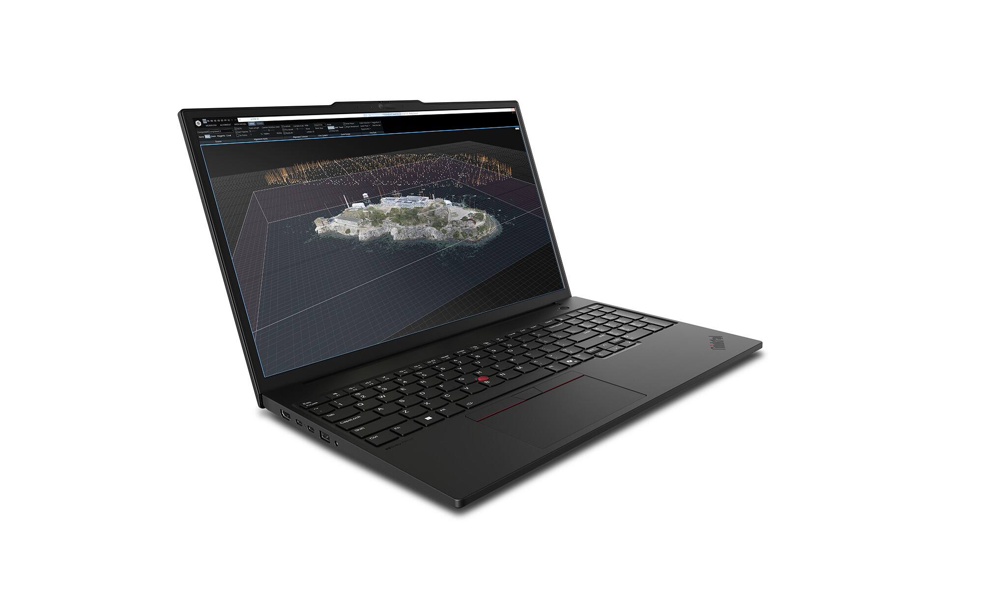 Left. Lenovo - Lenovo - ThinkPad P16s Gen 4 AI PC 16" Laptop - Intel Ultra 7 - NVIDIA RTX PRO 500 - 32GB Memory - 1TB SSD - Black.