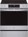 GE Profile - 30 in. Wide 4 Elements 5.3 Cu. Ft. Slide-In Electric Induction Convection Range with Air Fry and EasyWash Oven Tray - Stainless Steel
