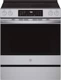 GE Profile - 30 in. Wide 4 Elements 5.3 Cu. Ft. Slide-In Electric Induction Convection Range with Air Fry and EasyWash Oven Tray - Stainless Steel