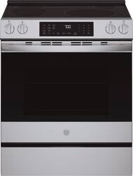 GE Profile - 5.3 Cu. Ft. Slide-In Electric Induction Convection Range with No Preheat Air fry and EasyWash Oven Tray Cleaning System - Stainless Steel - Front_Zoom