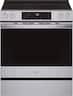 GE Profile - 30 in. Wide 4 Elements 5.3 Cu. Ft. Slide-In Electric Induction Convection Range with Air Fry and EasyWash Oven Tray - Stainless Steel