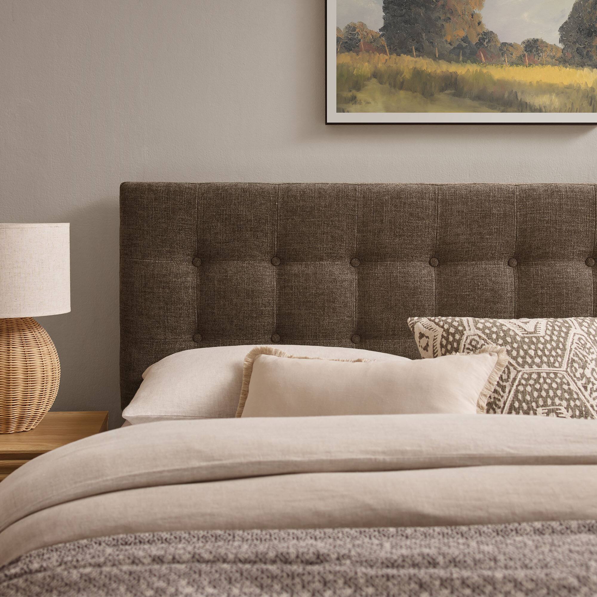 Alt View 1. Modway - Emily Upholstered Fabric Headboard by Modway - Mocha.
