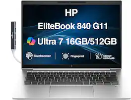 HP - EliteBook 840 G11 Laptop 14.0 WUXGA (Intel Ultra 7 155U, 16GB DDR5, 512GB PCIe SSD, Win 11 Pro) w/USB Hub - Silver
