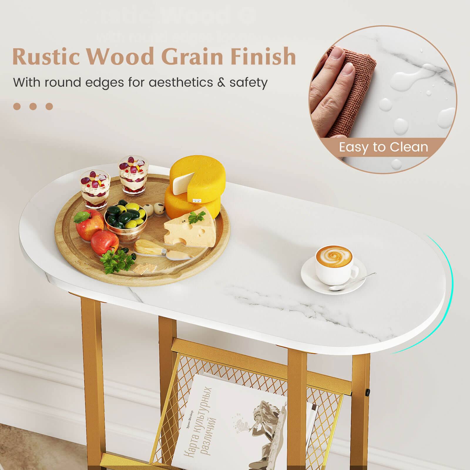 Rustic Wood Grain Finish  
With round edges for aesthetics & safety  

Easy to Clean