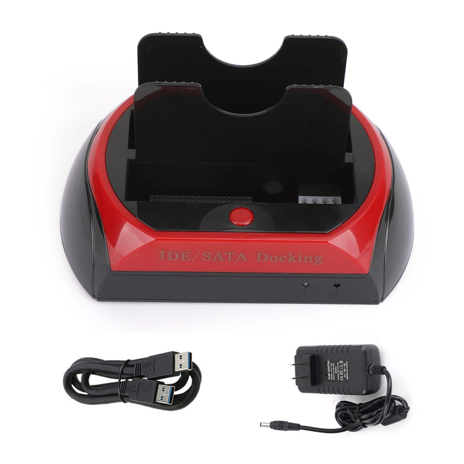 Topteng - Dual-Bay Hard Drive Dock for IDE & SATA - USB 2.0, Reads 2.5”/3.5” HDD/SSD, with One-Touch Backup