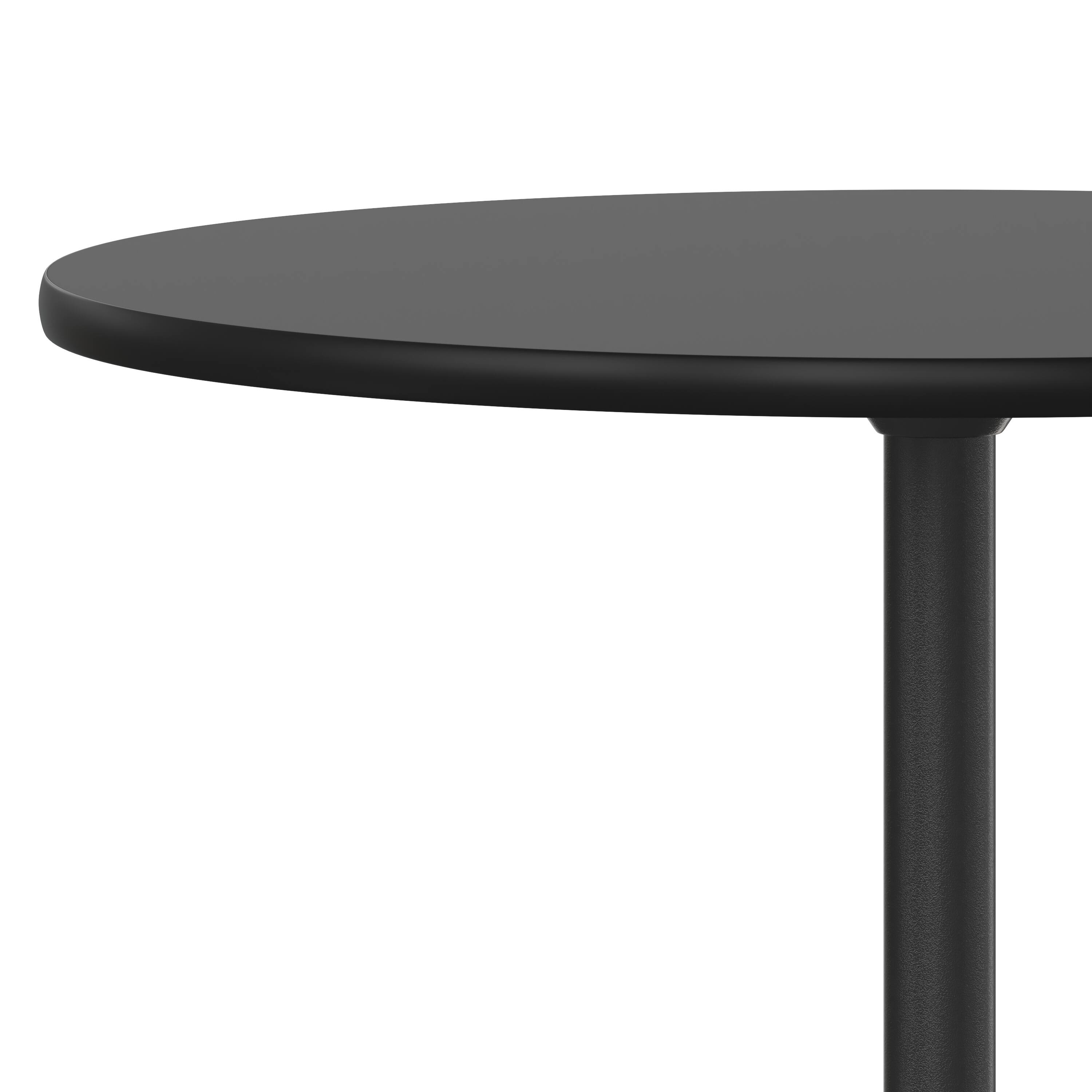 Alt View 8. Emma + Oliver - 24" Round Wood Cocktail Table with 30" and 42" Columns - Black.