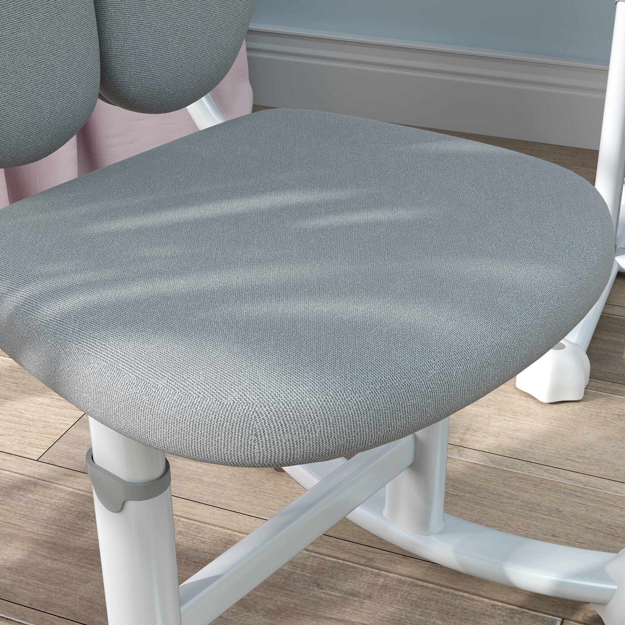 Alt View 5. Qaba - Kids Desk and Chair Set, Height Adjustable, School Study Desk and Chair, Tilt Desktop, Storage Drawer - Gray.