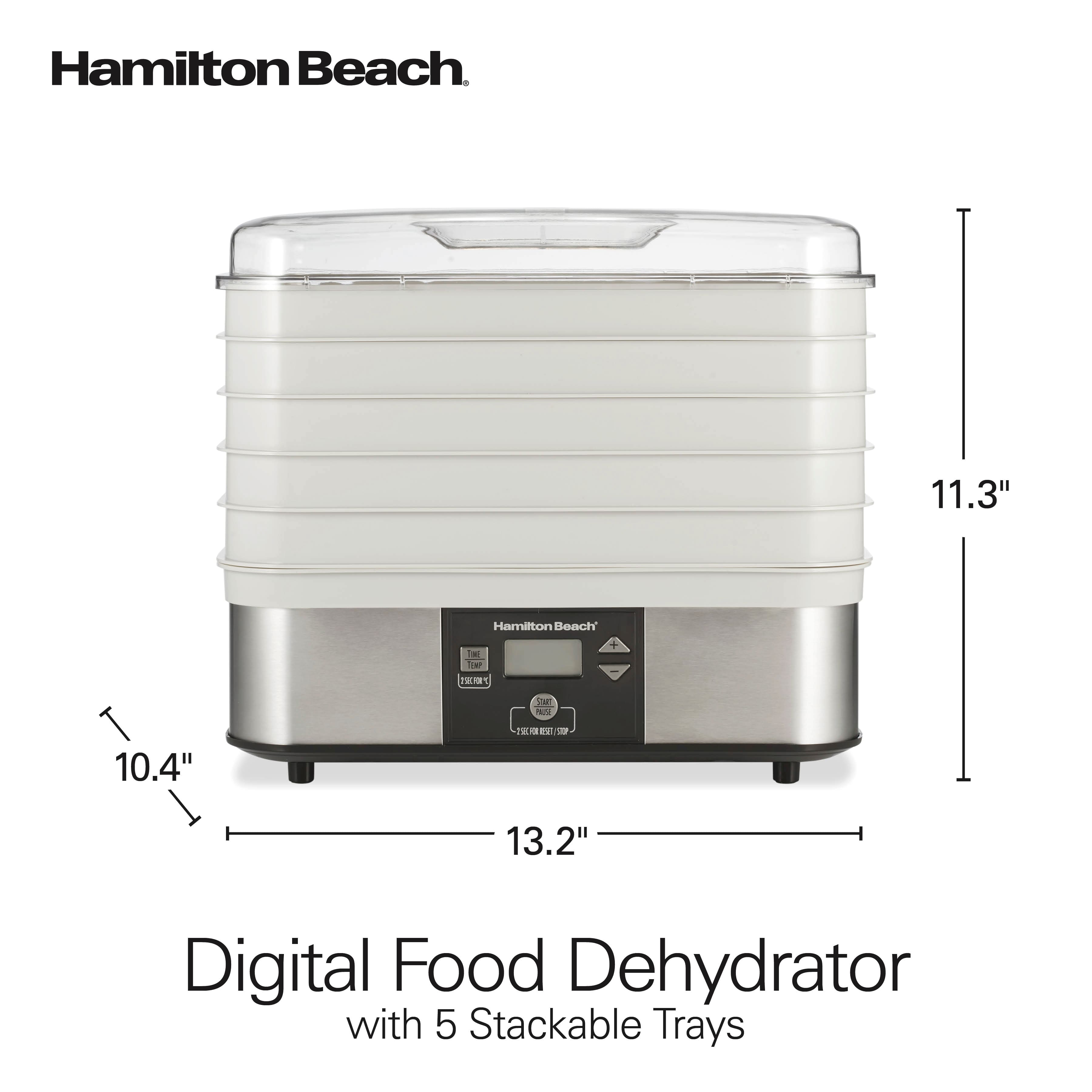 Hamilton Beach
Digital Food Dehydrator with 5 Stackable Trays
11.3" x 13.2" x 10.4"