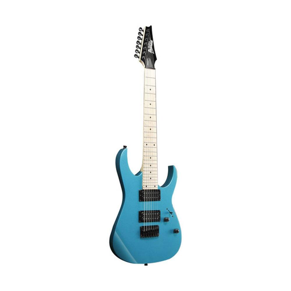 Angle. Ibanez - Ibanez GRG 7 String Solid-Body Electric Guitar, Right, Metallic Light Blue, Full - Blue.
