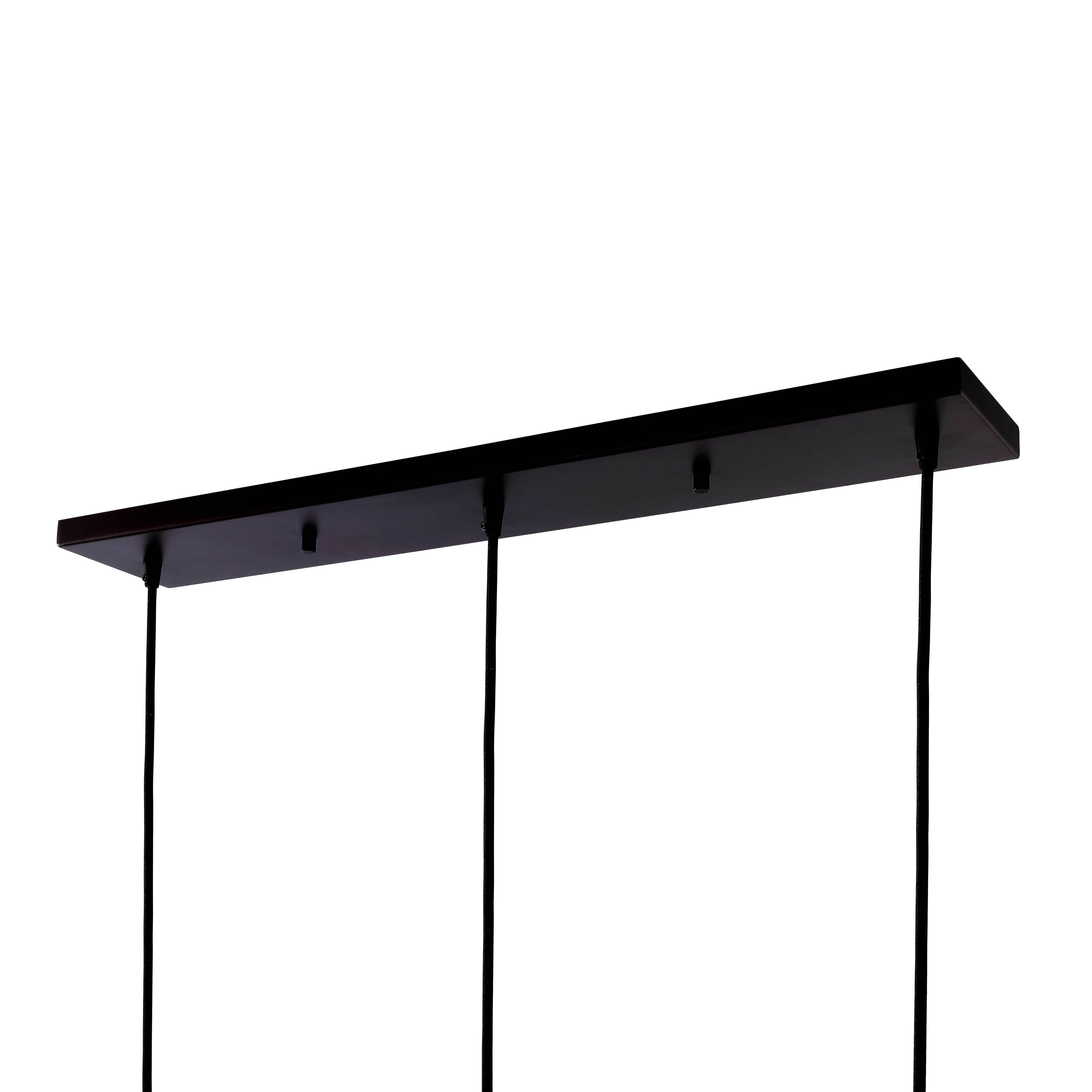 Alt View 5. Jonathan Y - Kiawah Island 30.5" 3-Light Metal/Glass Contemporary Modern LED Pendant, Brass Gold/Black - Brass Gold/Black.