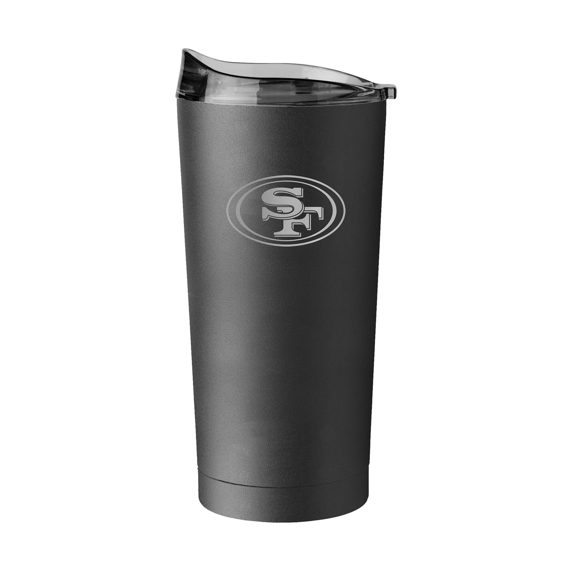 Front. Logo Brands - San Francisco 49ers 20oz. Black Powder Coat Tumbler - Multicolor.