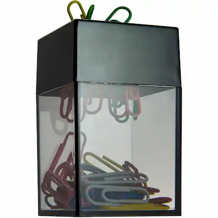 Front. Officemate - Officemate Magnetic Top Paper Clip Dispenser Smoke - Smoke.