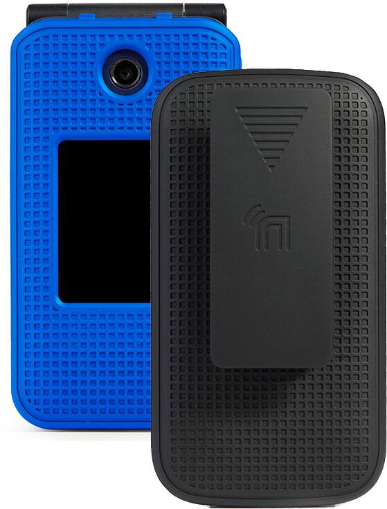 Alt View 2. Nakedcellphone - Case and Belt Clip Holster for Cingular Flip IV, Cricket Debut - Blue.