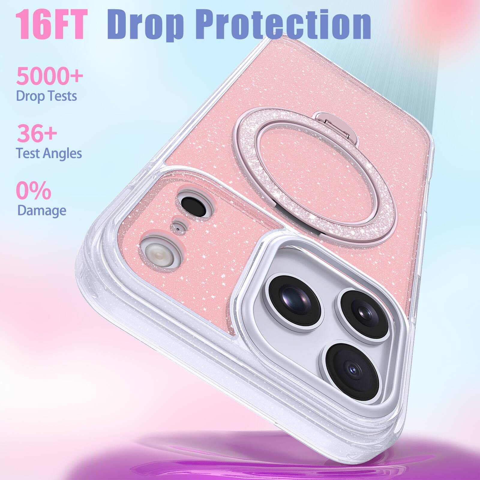 16FT Drop Protection  
5000+ Drop Tests  
36+ Test Angles  
0% Damage