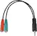 Front. Dynex™ - 3.5mm Headphone and Microphone Plug Adapter - Black.