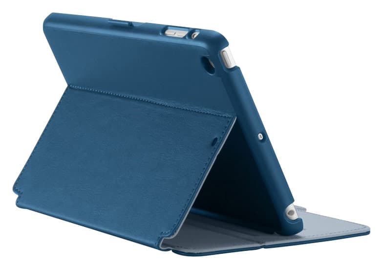 Front. Speck - StyleFolio Case for Apple® iPad® mini and iPad mini with Retina display - Deep Sea Blue/Nickel Gray.