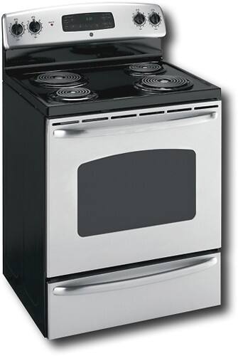 Angle Standard. GE - 30" Self-Cleaning Freestanding Electric Range - Stainless-Steel.
