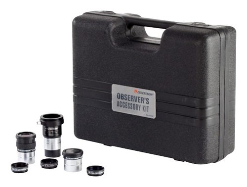 Angle View: Celestron - Observer's 8-Piece Accessory Kit for Select Telescopes - Black
