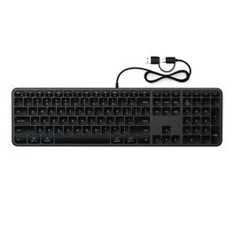 Satechi - Slim LX3 Wired Keyboard - Full-Size, Cross-Platform OS Switching, USB-C or USB-A Connectivity, for Mac & PC Setups - Space Black