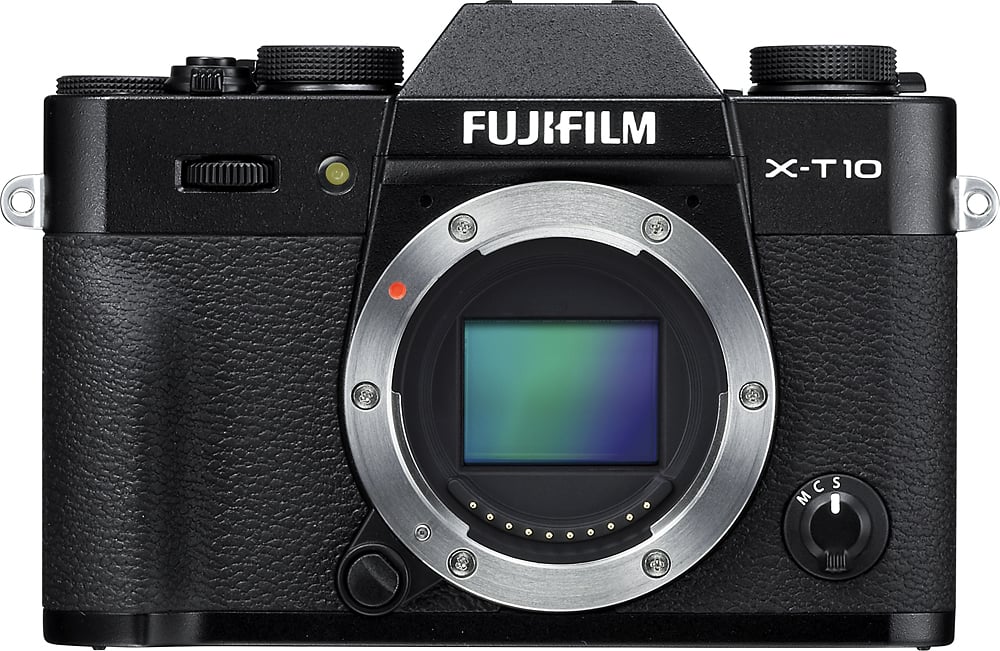 Front. Fujifilm - X-T10 Mirrorless Camera (Body Only) - Black.