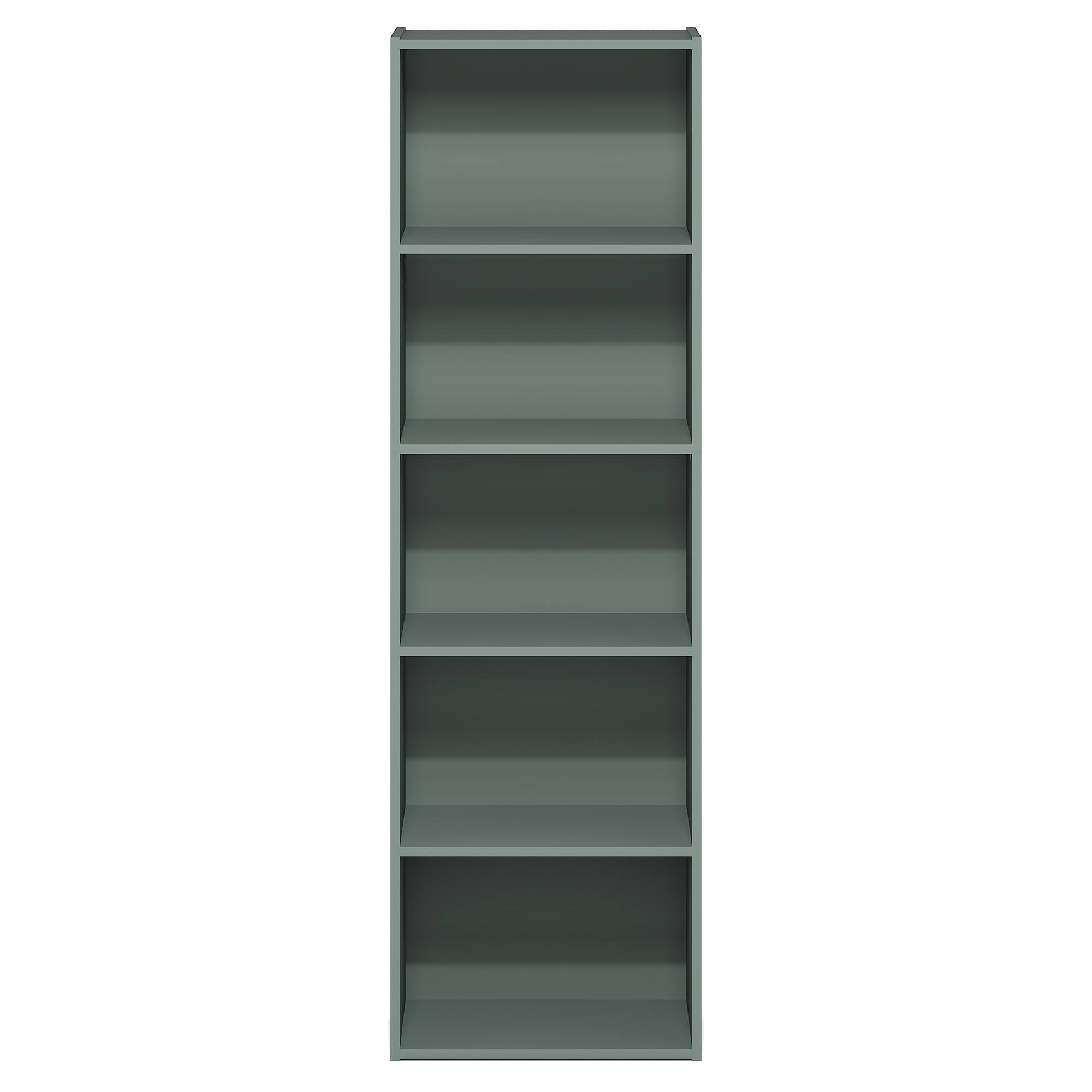 Alt View 7. Furinno - LUDER Book Shelf, 5-Tier Bookshelf, Bookcase, 9.4" x 15.8" x 52", for Living Room, Bedroom, Home Office - Sage Green.