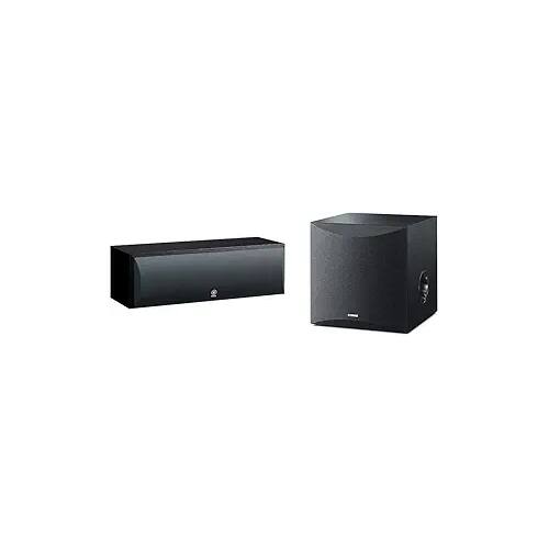 Front. Yamaha - YAMAHA Home Theater Bundle: NS-SW100BL 10-Inch 100W Subwoofer & NS-C210BL Two-Way Center Channel Speaker - Black - Black.