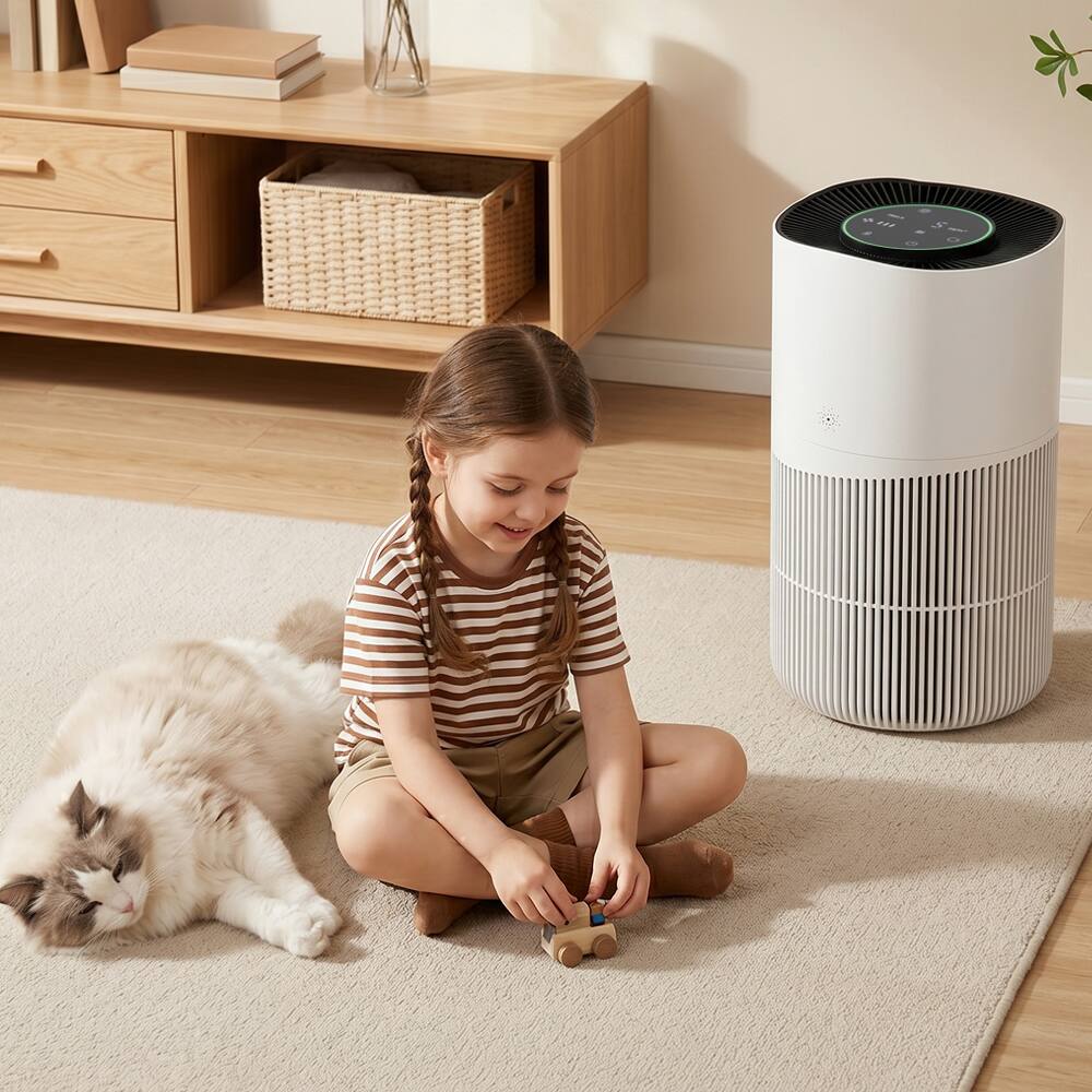 Alt View 8. Topteng - PJ10 Smart H13 HEPA Air Purifier with App, 402m³/h CADR for Large Room up to 1830 sq.ft, for Pet Hair/Dander/Odor/Dust - White.