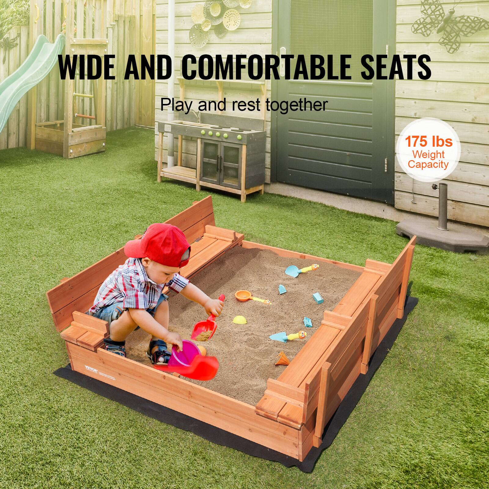 WIDE AND COMFORTABLE SEATS  
Play and rest together  

175 lbs Weight Capacity