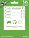 Front Zoom. Microsoft - $15 Xbox Gift Cards (3-Pack) + $5.