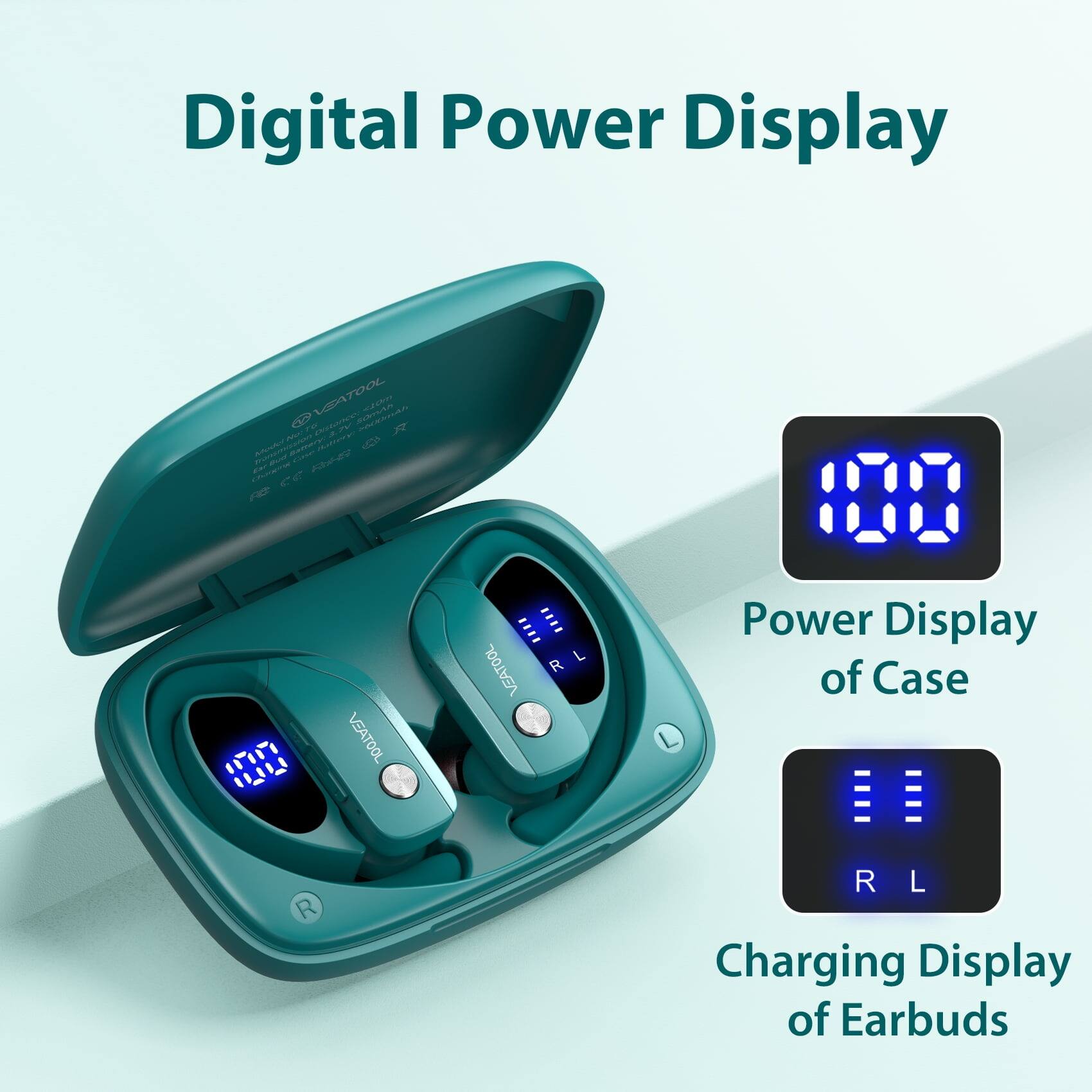 Digital Power Display

Power Display of Case

Charging Display of Earbuds