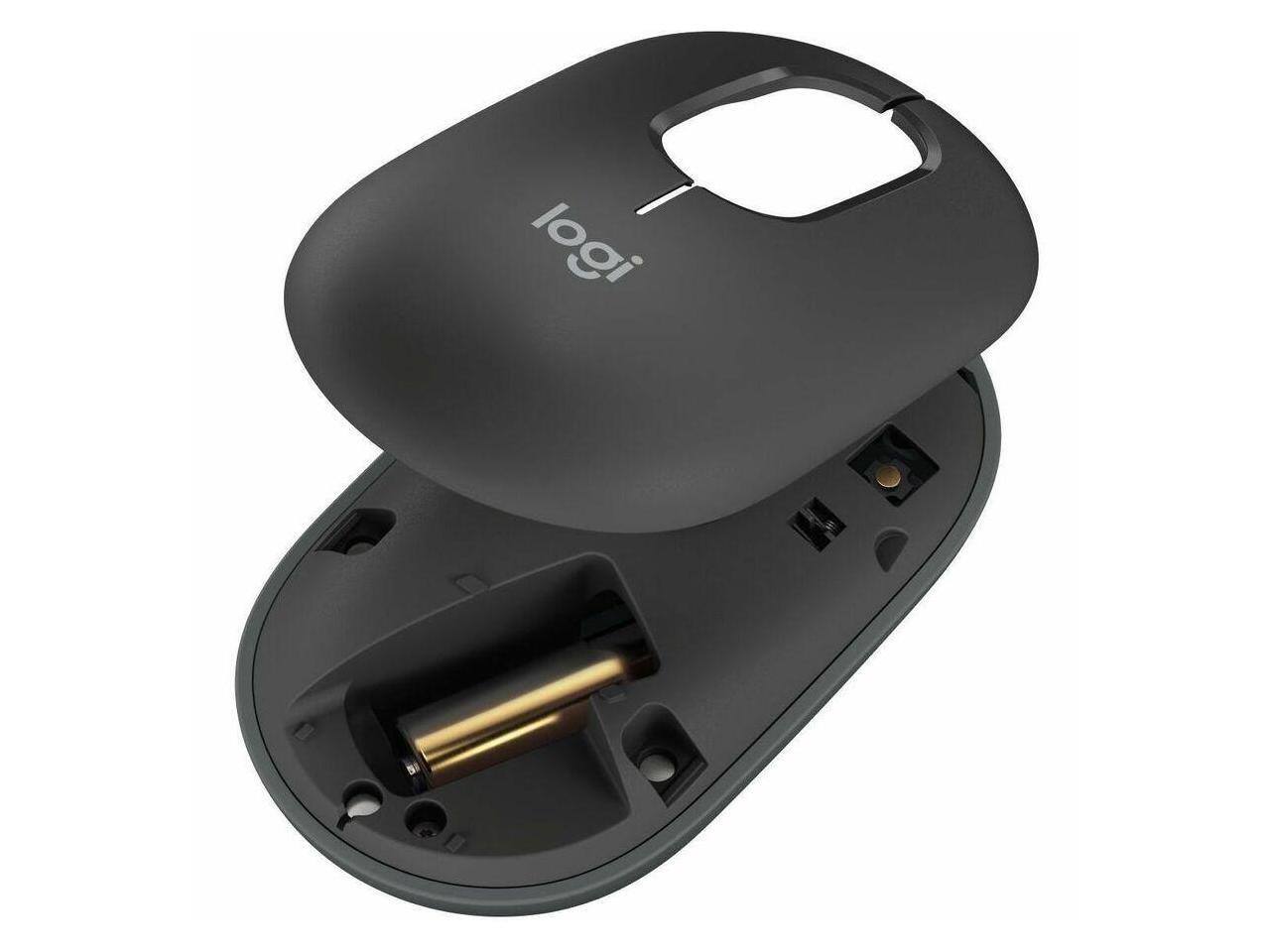 Alt View 6. Logitech - Logitech POP Mouse - Wireless, Custom Emojis, SilentTouch, Bluetooth, Multi-Device - Graphite - Graphite.