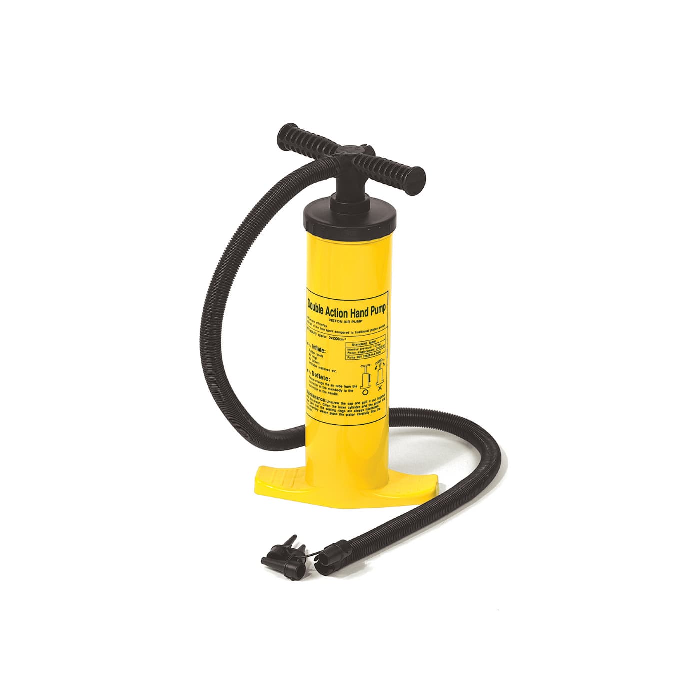 Swim Central - 17" and Black Double Action Air Pump for Swimming Pool Inflatables - Yellow