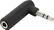 Front. Dynex™ - Male-to-Female 3.5mm Right-Angle Adapter - Black.