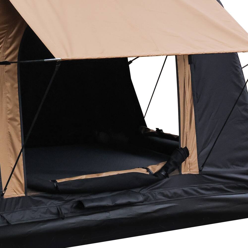 Alt View 1. APRILSOUL - Foldable 2 3 People Amphibious Inflatable Car Roof Top Tent SUV Truck No Ladder Two tone Khaki Black - Yellow.
