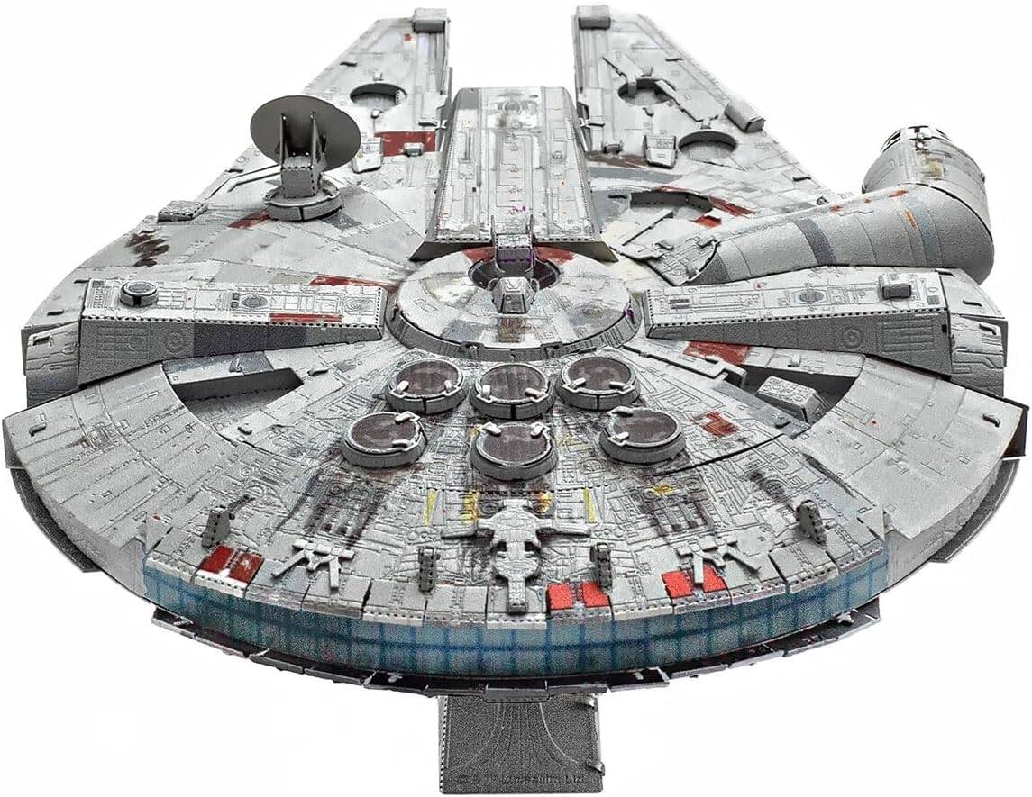 Alt View 2. Metal Earth - Metal Earth Premium Series Star Wars Millennium Falcon Color 3D Metal Model Kit Fascinations - Silver.