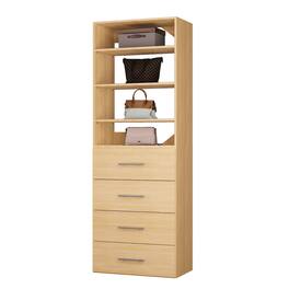 Roomtec - 25.5 in Wood Modular Closet System Unit-Customizable Wall Mounted Walk-In Closets for Bedroom or Walk-in Closet - Wood