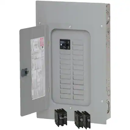 Front. Amber Sporting Goods - Eaton Cutler-Hammer 100 amps 120/240 Volt 20 Space 20 Circuits Combination Mount Main Breaker Load Center.
