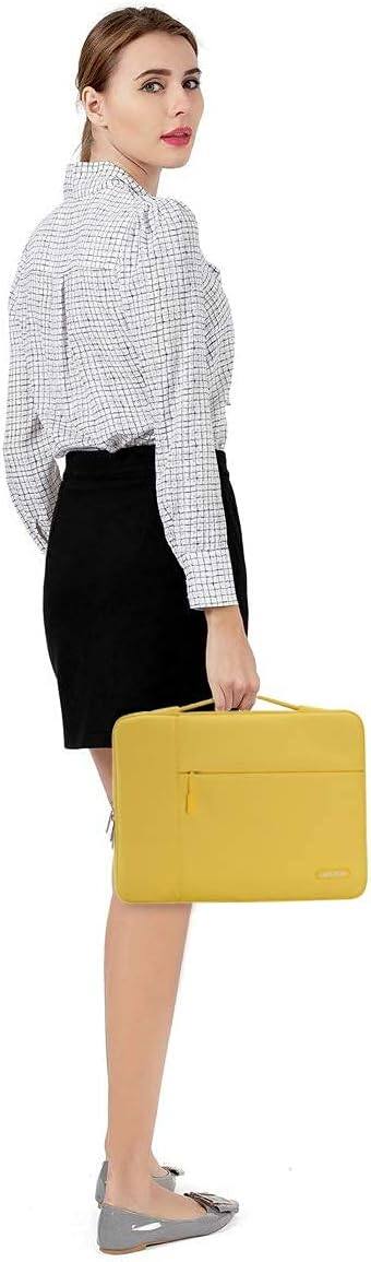 Alt View 1. mosiso - 13.3-inch Slim Laptop Sleeve with Handle, Shock-Resistant Bubble Foam, Two Exterior Pockets - Yellow.