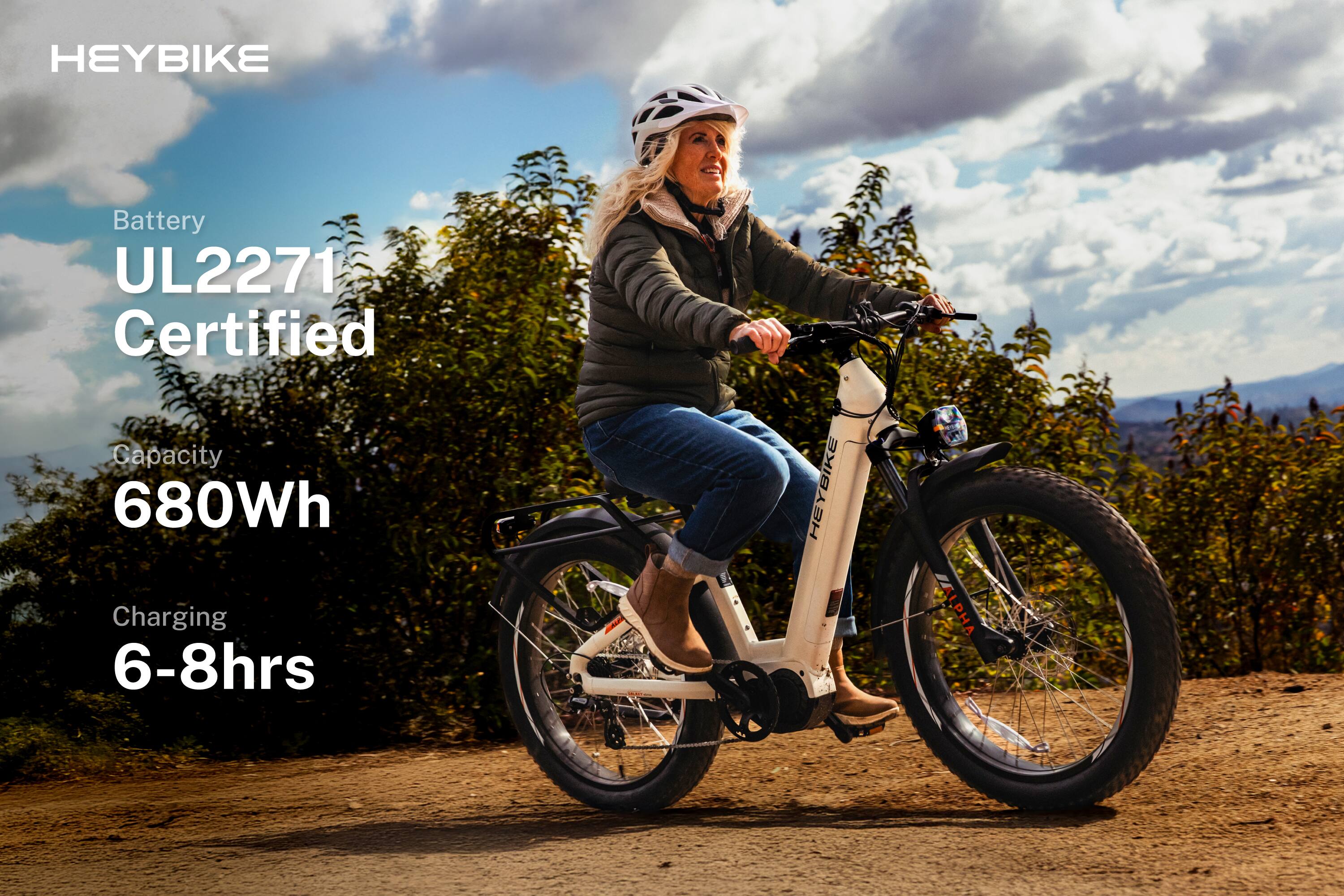 Heybike Battery UL2271 Certified Capacity 680Wh Charging 6-8hrs Heybike Lifestyle.