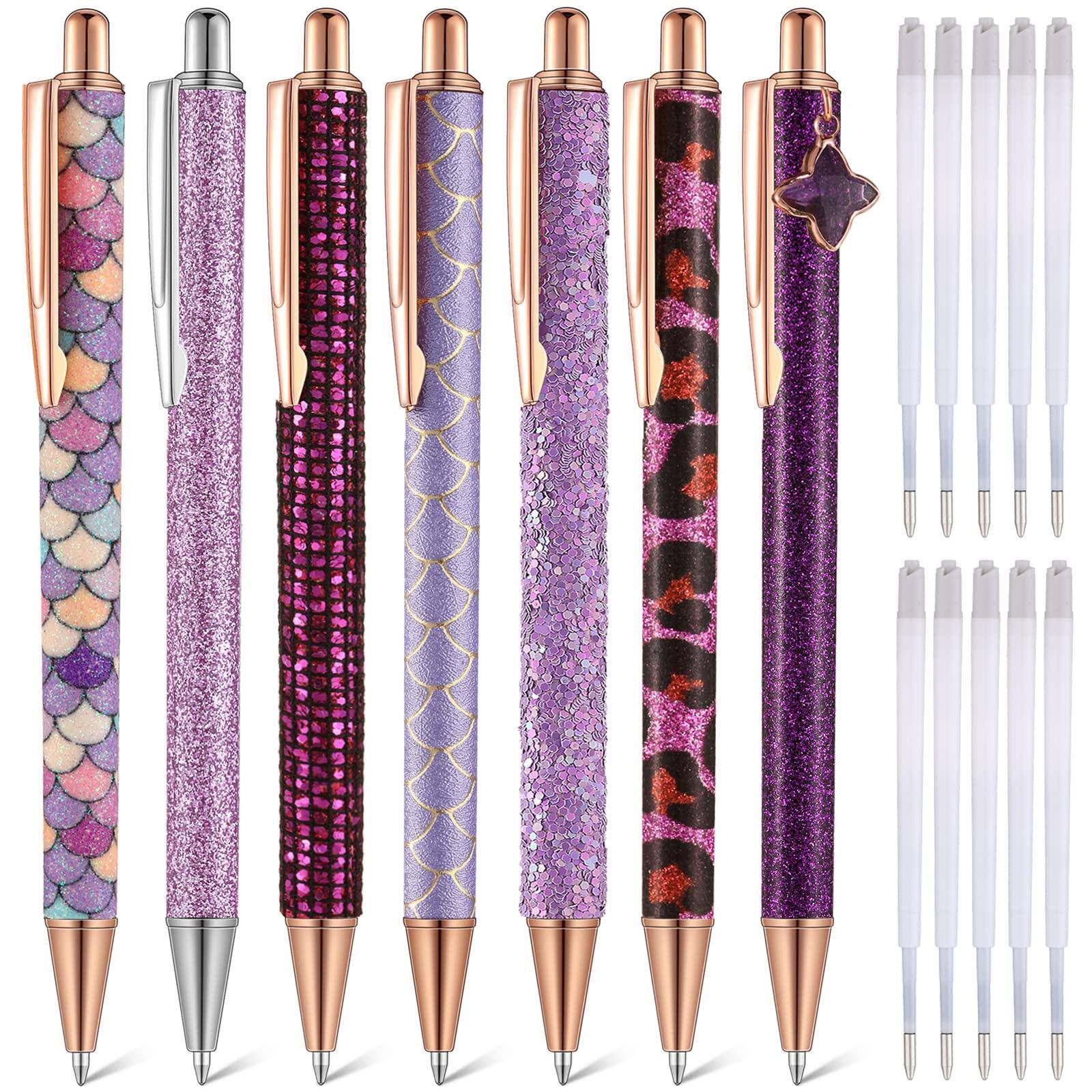 Front. Paradigms Interiors - 7 Fancy Pens For Women Cute Sparkly Glitter With 10 Ink Refills Pretty Gifts Office School Christmas Graduation( Fresh).
