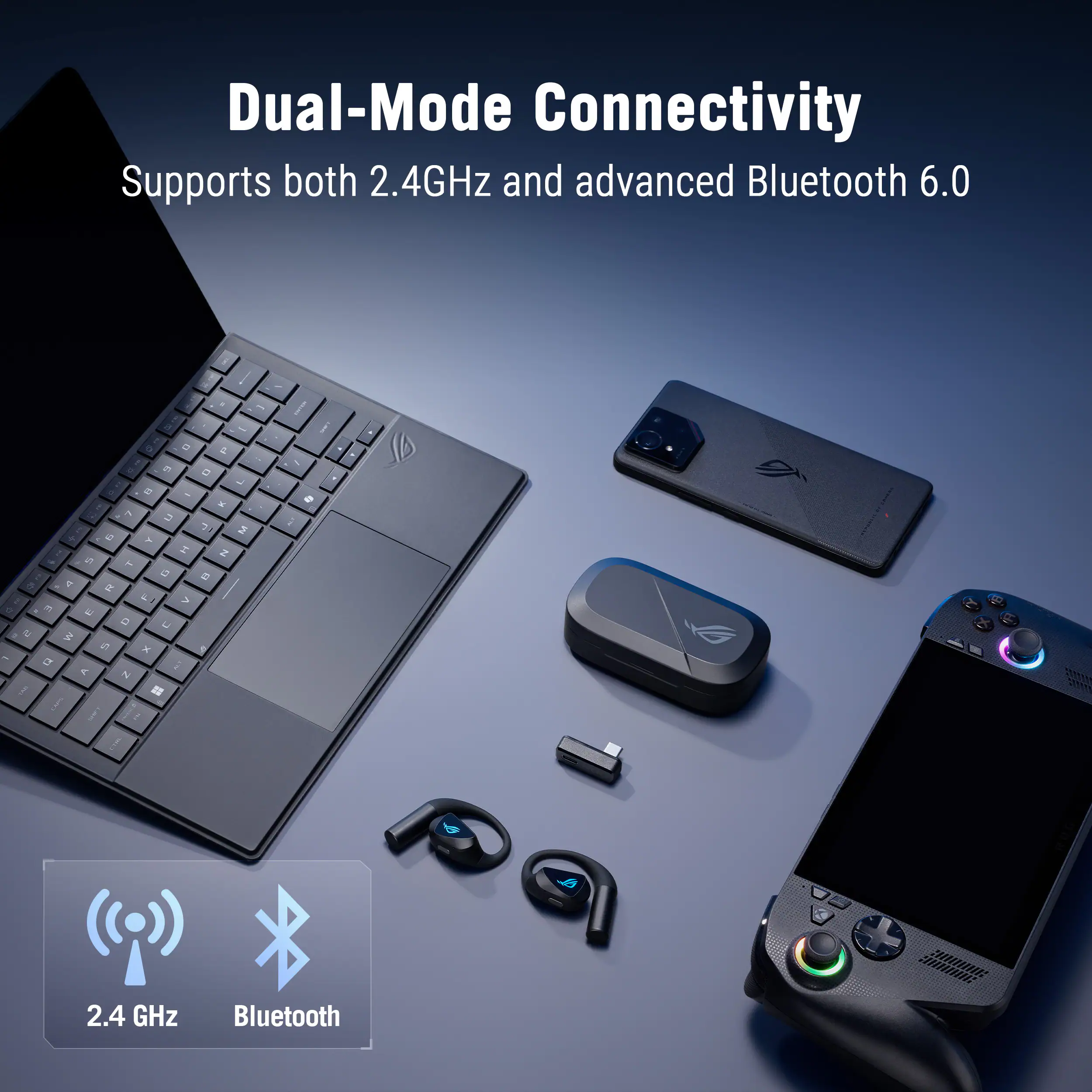 Dual-Mode Connectivity  
Supports both 2.4GHz and advanced Bluetooth 6.0
