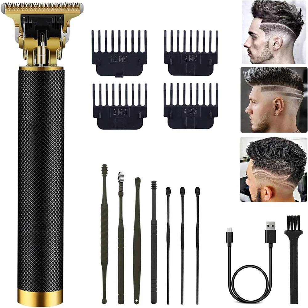 Front. RTMB - Professional Cordless Hair Clipper and Trimmer for Men - Retro Black.