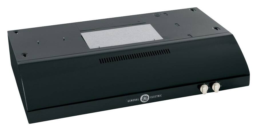 Front. GE - Artistry Series 30" Convertible Range Hood - Black on black.