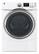 Front. GE - 7.5 Cu. Ft. 11-Cycle Steam Gas Dryer - White on White.