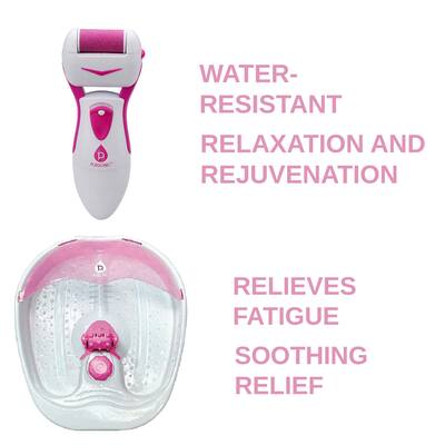 Pursonic Ultimate Foot Care Bundle: Foot Spa Massager with Tea Tree Oil Foot Salt Scrub, Battery Operated Callus Remover, Foot Spa, and Foot Smoother Pursonic Ultimate Foot Care Bundle: Foot Spa Massager with Tea Tree Oil Foot Salt Scrub, Battery Operated Callus Remover, Foot Spa, and Foot Smoother