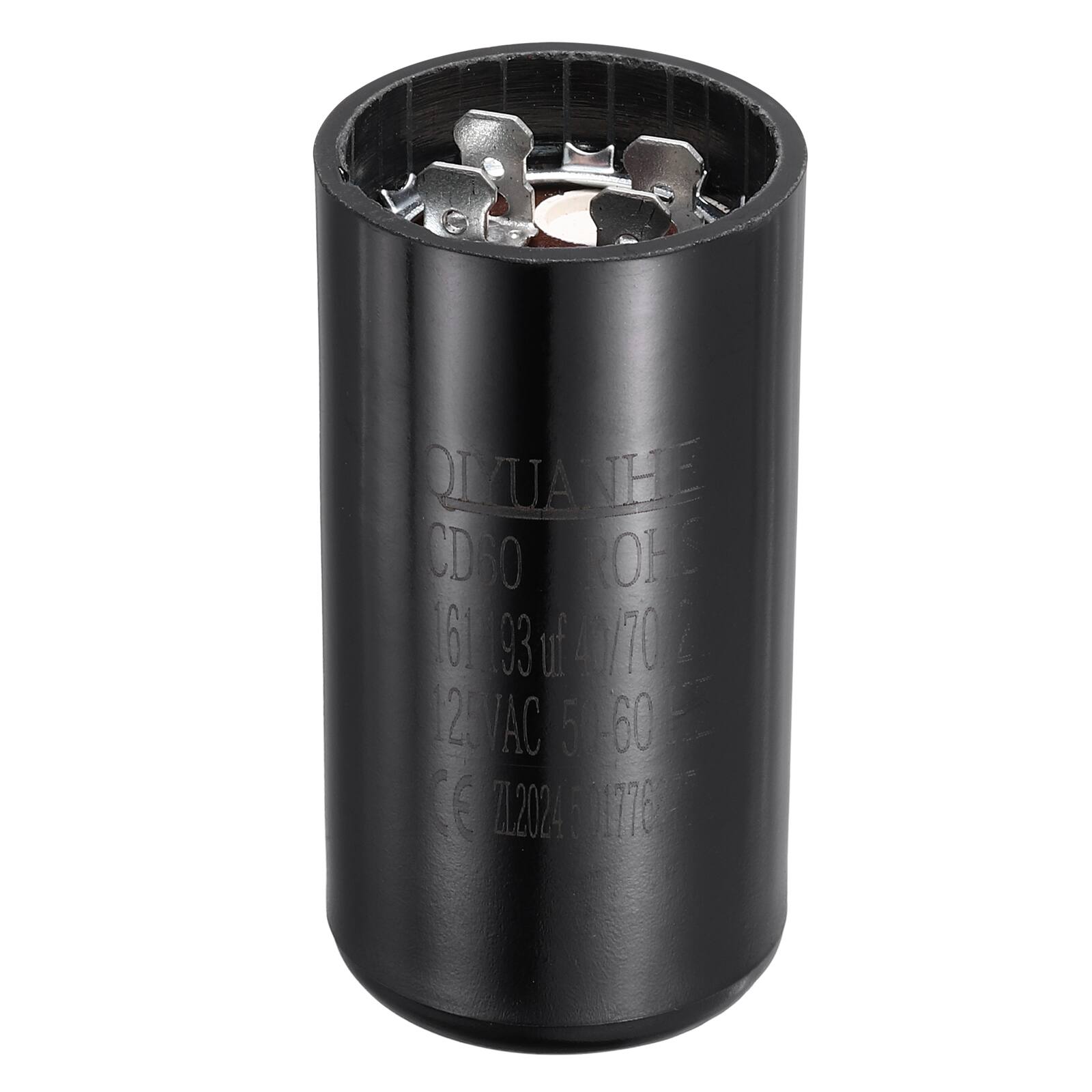 Unique Bargains - CD60 Motor Run Capacitor, 161-193uF MFD AC125V, 50-60Hz, for Electric Motor, 36x70mm - Black price history on PriceWatchPro