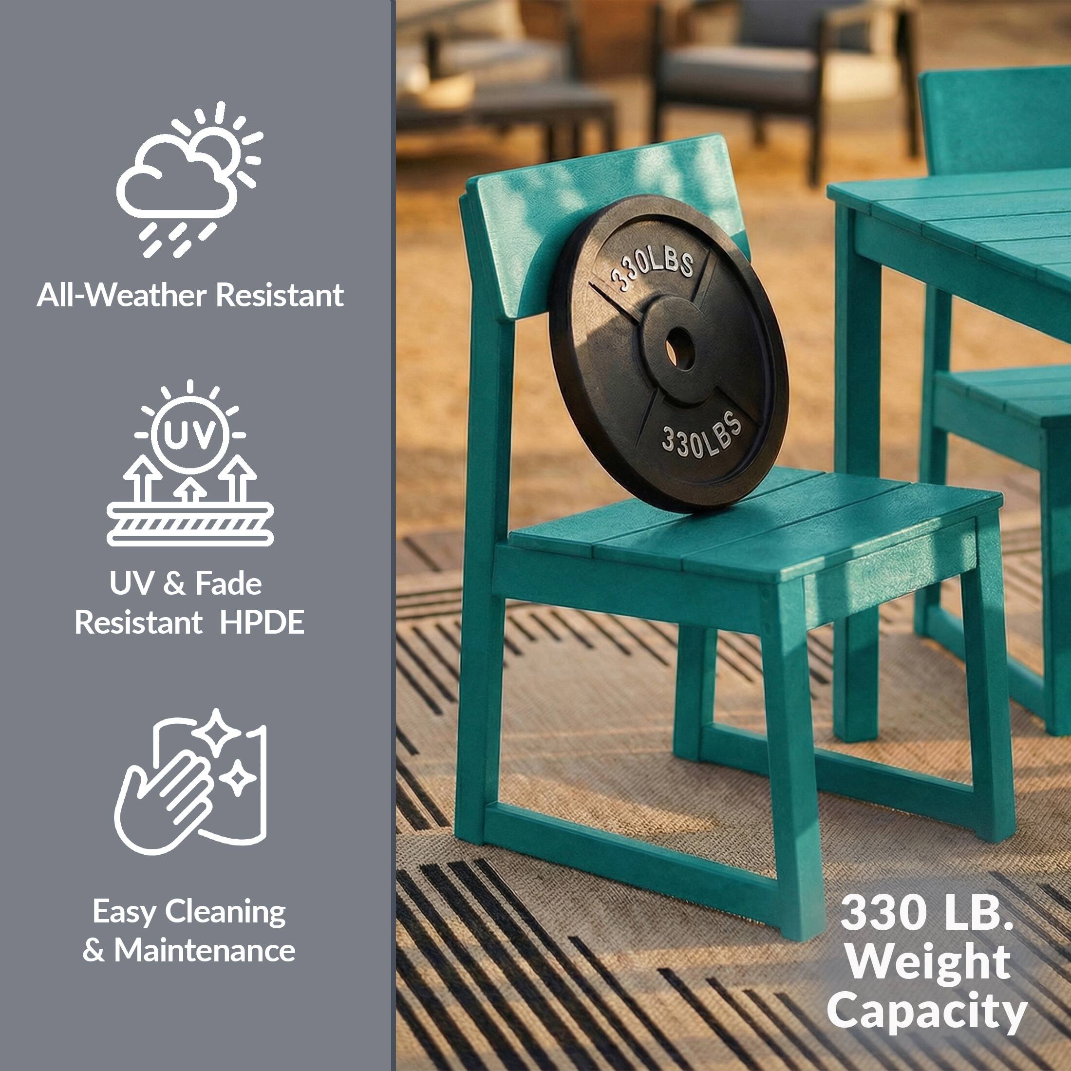 All-Weather Resistant  
UV & Fade Resistant HPDE  
Easy Cleaning & Maintenance  
330 LB. Weight Capacity