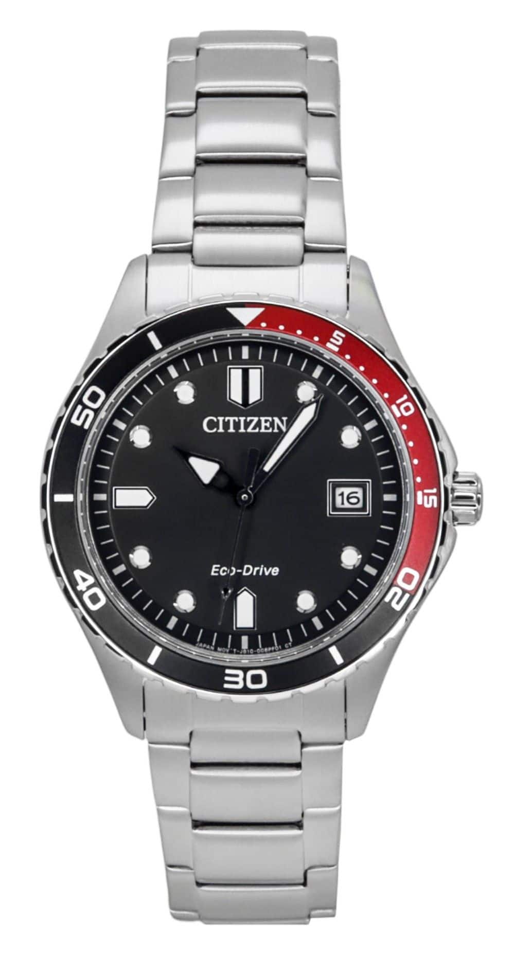 Citizen - Eco-Drive Stainless Steel Dial AW1820-81E 100M Unisex Watch - Black
